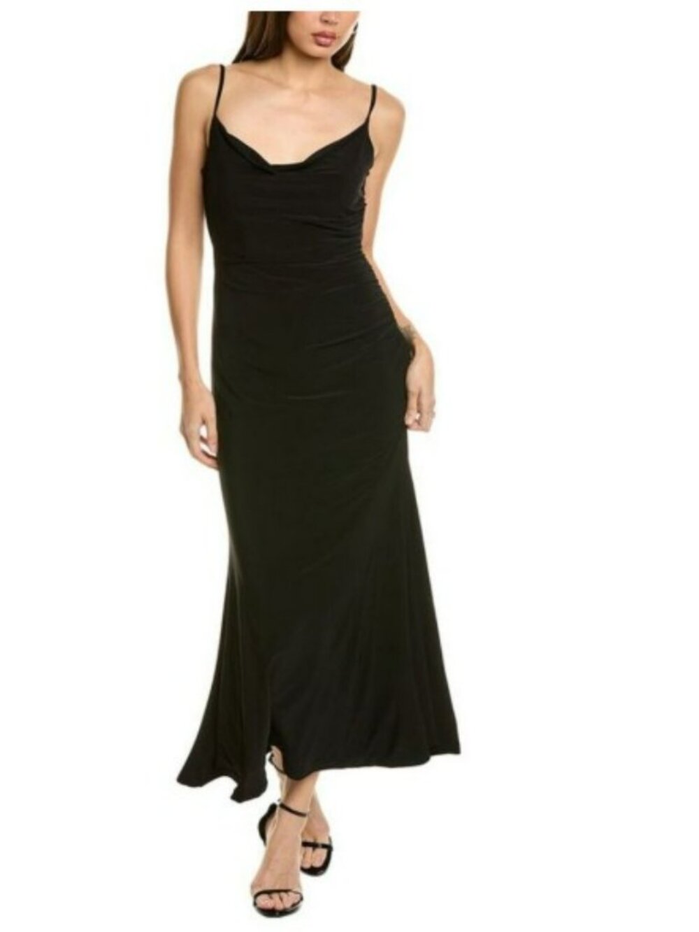 Laundry by Shelli Segal Cowl Front Lace Back Stretch Maxi Dress 4